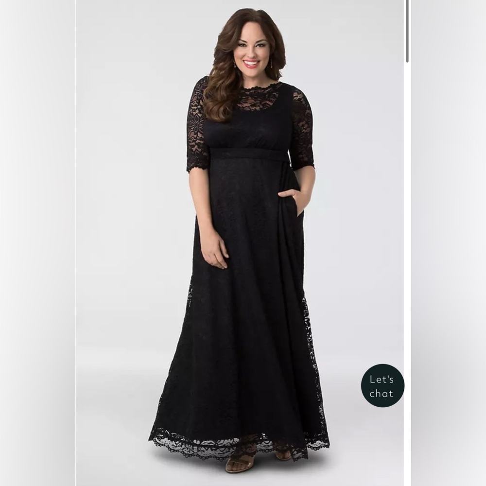 NWT David’s Bridal Leona Lace Black Lace A Line Gown 1X